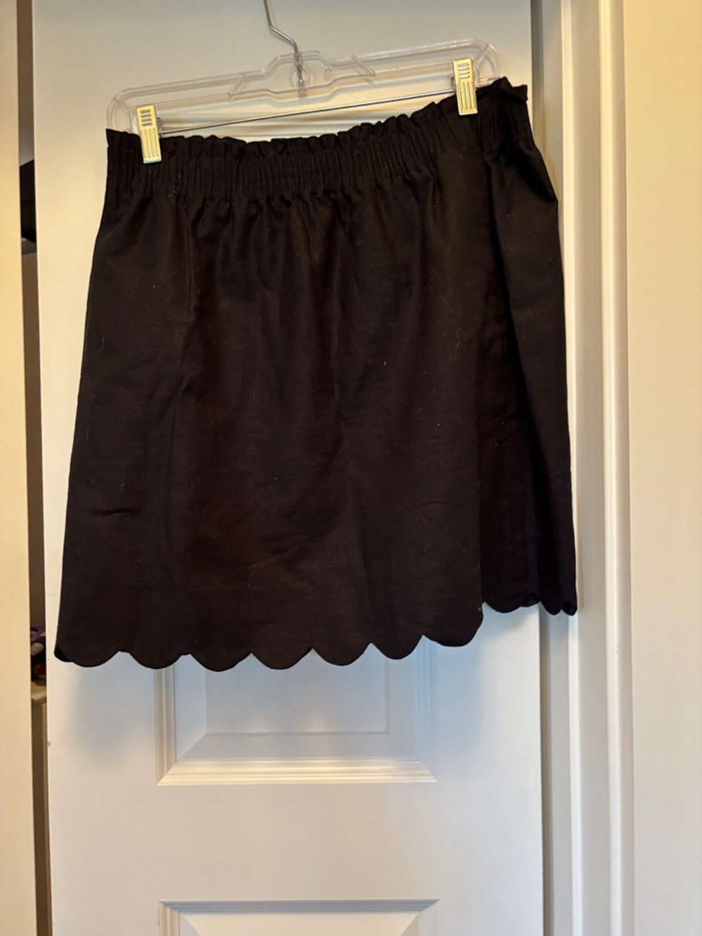 J Crew Black Scalloped Hem Sidewalk Skirt NWOT